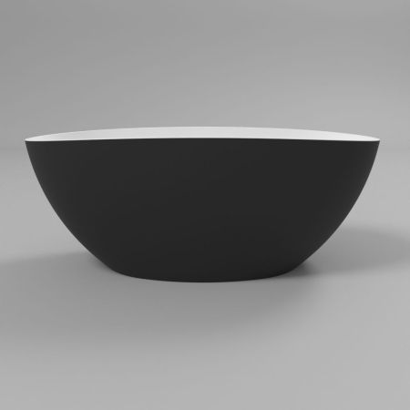 Ванна WHITECROSS Onyx A 160x75 (черный/белый мат) иск. камень, артикул 0204.160075.20100