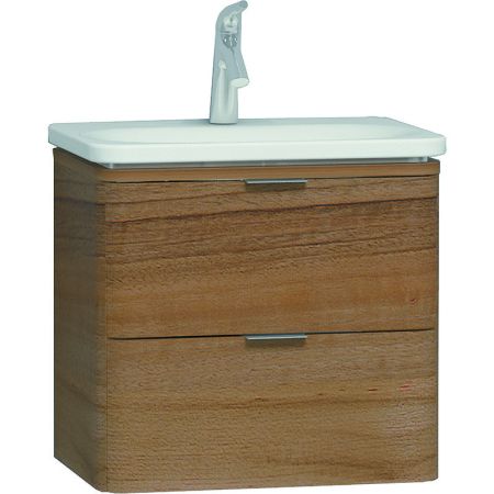 Тумба Nest с раковиной c 2мя ящиками, 60 см, с LED подсветкой, цвет натуральная древесина, артикул 56144