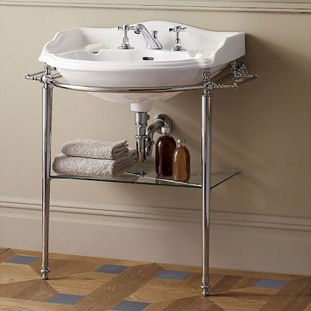 Devon Boston Консоль (81х88х50)с полотенцедержателями и стеклянной полочкой под раковину oxford, хром, артикул DEBOSTONCR