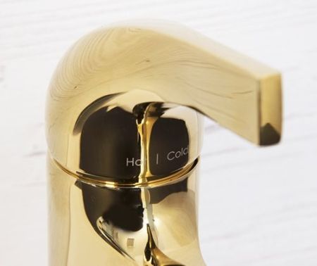 Смеситель для раковины WasserKRAFT Sauer 7103 Золото глянцевое