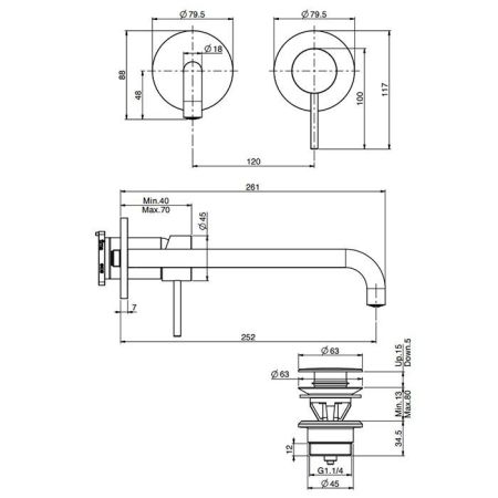 Fima Carlo Frattini Spillo Up Cмеситель для раковины, встраиваемый, излив: см., цвет: хром, артикул F3051WZX9CR