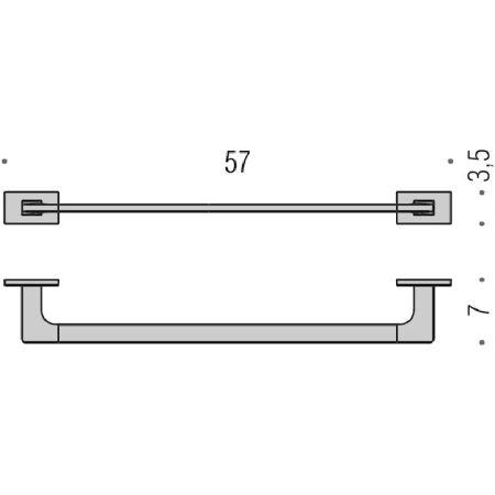 Colombo Look Полотенцедержатель 57см, цвет: белый матовый, артикул B1610.BM