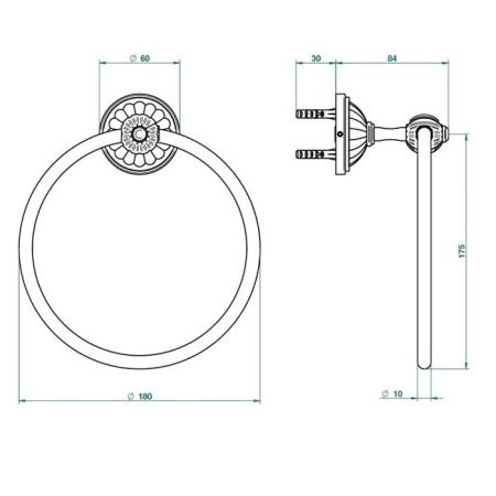 THG MANDARINE CRISTAL CLEAR Полотенцедержатель-кольцо, цвет полированное золото