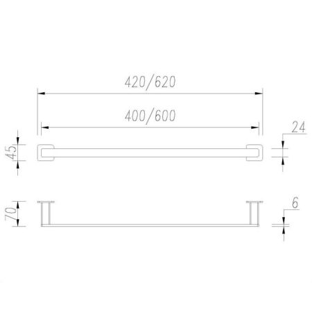 Вешалка для полотенца OMNIRES NELSON 42 см NL80214BL (черная BLM)