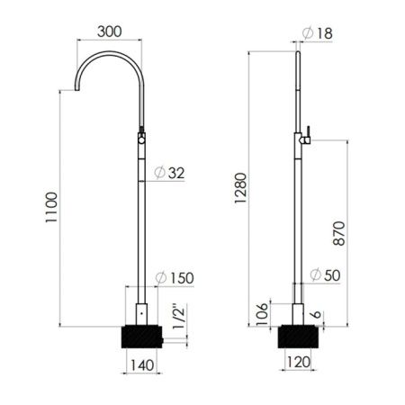 OASIS DRESSCODE Смеситель для раковины напольный, однорычажный, цвет хром