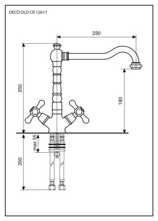 Смеситель Deco Old для кухни, цвет бронза, артикул 12617BR