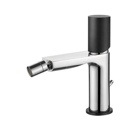 AQG Tube, однорычажный смеситель для биде, без донного клапана, цвет хром-черный матовый