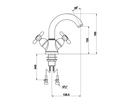 Смеситель для раковины Timo Ritz 0141FN silver, артикул 0141FN silver