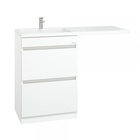 Тумба Onika Милтон 58 напольная под стиральную машину, белая (ум. Kamilla 120/Марсал 120)