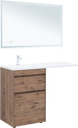 Тумба под раковину Aquanet Токио 58 дуб веллингтон (напольная 2 ящика)