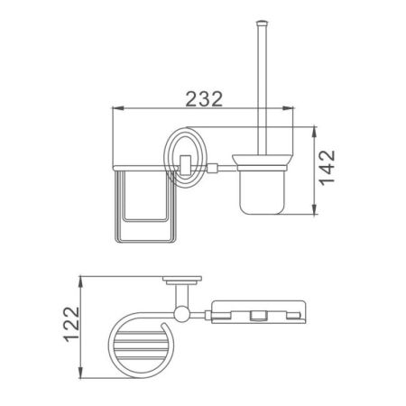 Ершик с держателем освежителя Haiba HB1510-1, хром