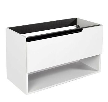 Visobath Eleven, тумба 100 см, 1 ящик и 1 открытая полка, цвет белый матовый лак (B-Ada)
