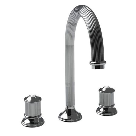 BONGIO ROYALE80 Смеситель для раковины на 3 отверстия с донным клапаном, цвет: хром/swarovski, артикул 24501CRST