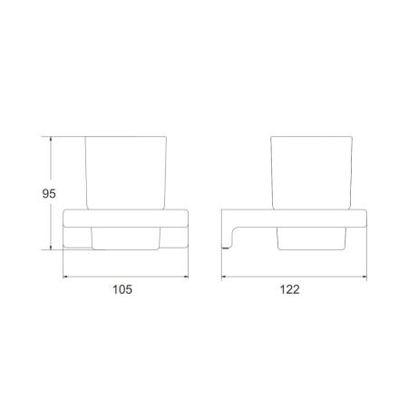 Стакан для ванной комнаты Rose RG1812T, пепельный, артикул RG1812T