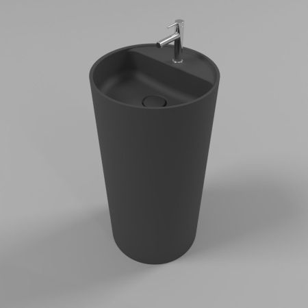 Умывальник WHITECROSS Pantheon D=43 (черный мат) иск. камень, артикул 0708.043043.201