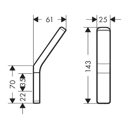 AX Universal Крючок одинарный, цвет: шлифованный черный хром, артикул 42801340