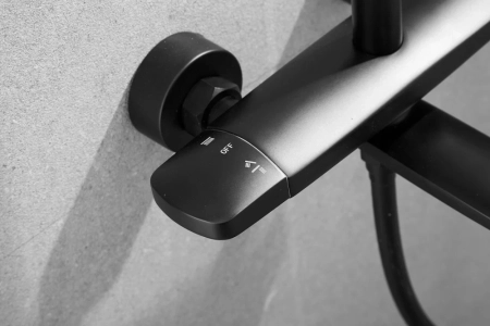 Душевая система с термостатом Rose R3996H, черный