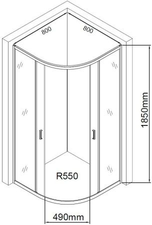 Душевой уголок Aquanet SE-800Q 80x80, прозрачное стекло
