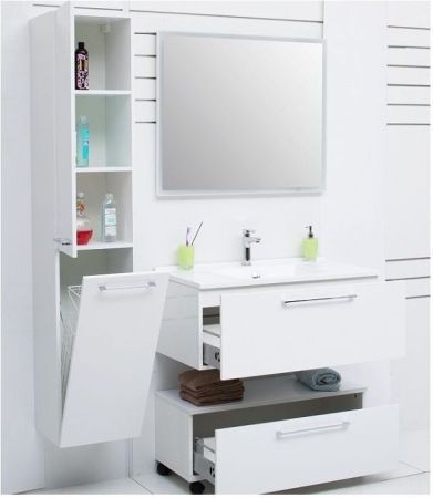 Шкаф-пенал De Aqua Тока 1S БК 30 L белый, артикул 00167358