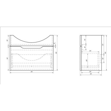 Тумба с раковиной подвесная Dreja Laguna 65 см, белый, артикул 99-0101-com