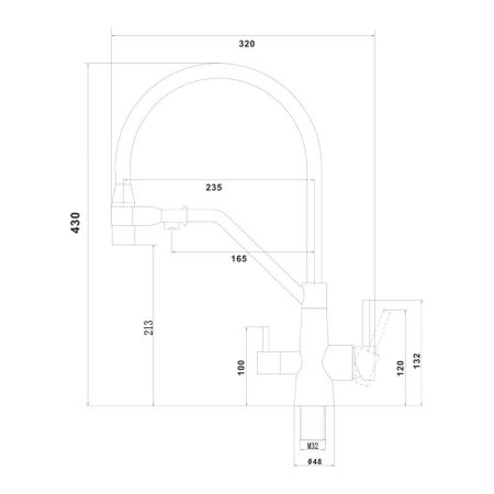 Смеситель для кухни с подключением к фильтру Fmark FS1162-H01, черный