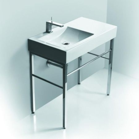 Simas Frozen консоль 90х50см с 1 отв. выбитым вручную, цвет белый, артикул FZ11bi*1