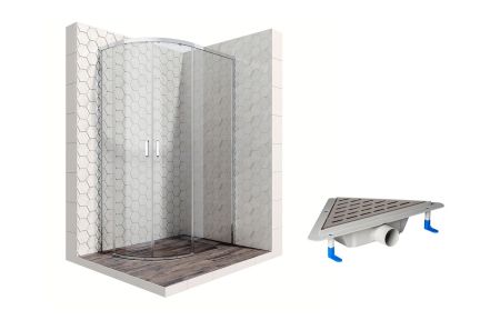 Душевой уголок Ambassador Queen 11011103R-ST5, полукруглый, угловой трап, 120х80, артикул 11011103R-ST5