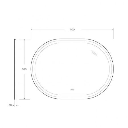 Зеркало GIUBILEO CEZARES со встроенной подсветкой, сенсорным выключателем и подогревом, артикул CZR-SPC-GIUBILEO-1200-800-TCH-WARM