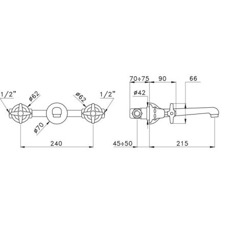 Stella Italica Встраиваемый смеситель для раковины 3229, цвет: хром, артикул IT 01000 CR00