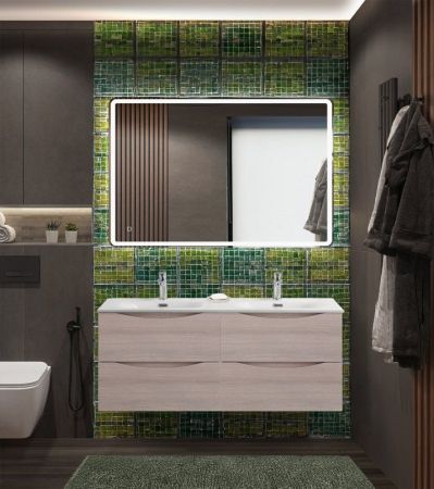 MARINO-CER-N База под раковину подвесная с четырьмя выкатными ящиками, Bianco Lucido, 1202x462x500, MARINO-CER-N-1200-4C-SO-BL-P, артикул MARINO-CER-N-1200-4C-SO-BL-P