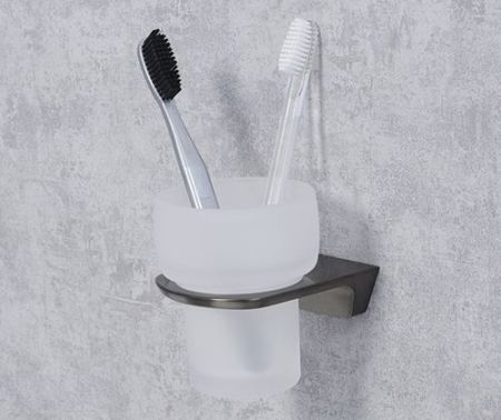 Стакан для зубных щеток WasserKRAFT Wiese K-8928 Оружейная сталь, артикул K-8928