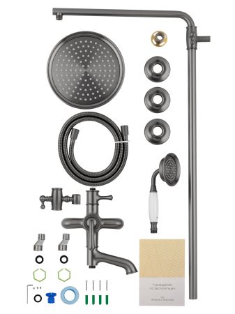 Душевая система WONZON & WOGHAND STEAM, Темный графит (WW-88739008-BGM), артикул WW-88739008-BGM