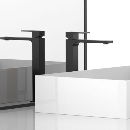 смесители для раковины Vincea Смеситель для раковины Cube VBF-1C02MB однорычажный, черный,, артикул VBF-1C02MB