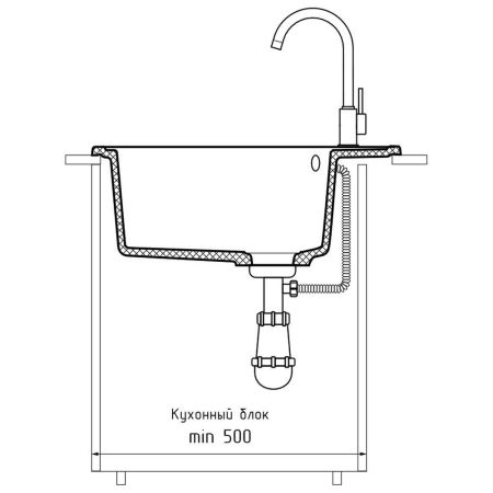 Кухонная мойка GranFest URBAN 857L, черный, артикул 857L черный