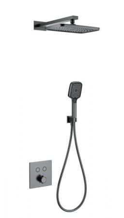 Душевая система с термостатом встраиваемая WONZON & WOGHAND, Темный графит (WW-D2017-B-BGG), артикул WW-D2017-B-BGG