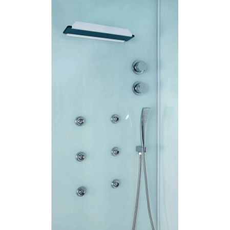 Душевая кабина Orans SR-86120 100x90 с гидромассажем профиль Белый задние стенки Белые