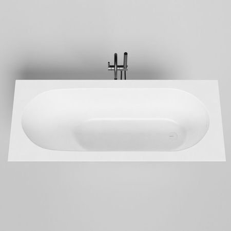 Salini ORNELLA KIT Встраиваемая ванна 1700х700х600мм, овальная чаша, донный клапан, сифон,  щелевой слив-перелив, мат-л: S-Sense, матовый, белый., артикул 102413M