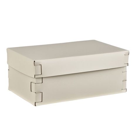 ADJ Коробка Snob, 32x20xH13,5 см., цвет: панна котта/белый, артикул 3220.16/10