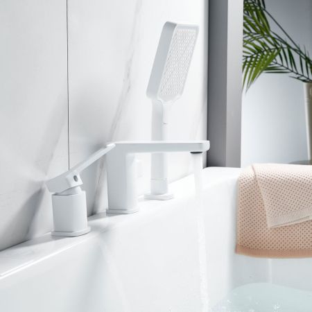 Смеситель на борт ванны Shevanik S9912C, белый, артикул S9912C