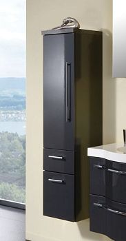 Puris, средний шкаф (1 дверь, 2 ящика) левый 300 мм, цвет белый высокоглянцевый