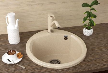 Кухонная мойка Ulgran U-407 Песочная, артикул 137760