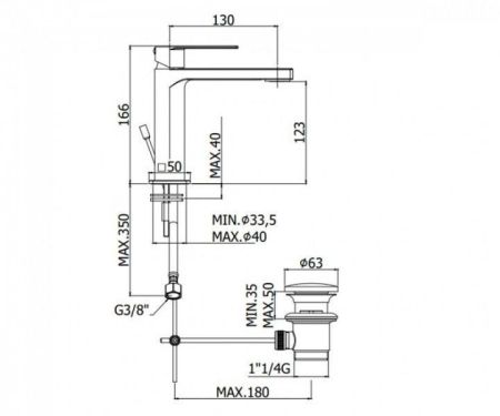 Смеситель для раковины Paffoni Tango TA075CR хром, артикул TA075CR