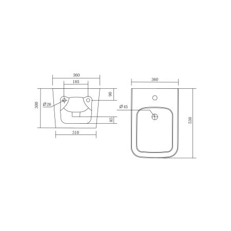 Биде подвесное AQUATEK ЛИБРА AQ0506-00, 530*360*300 мм, цвет белый, артикул AQ0506-00