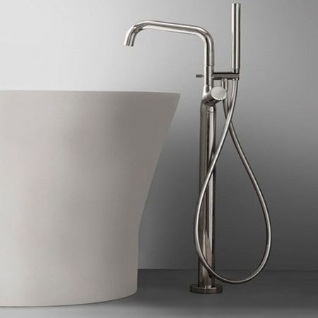 Agape Square Напольный смеситель для ванны, с ручным душем и шлангом, цвет: глянец
