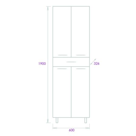 Пенал Onika Модерн 60 напольный, белый