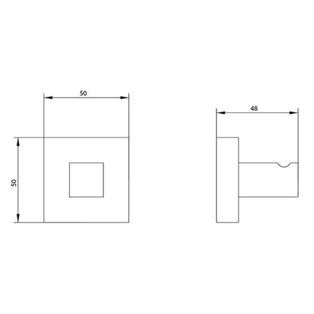 Bongio Domino Крючок, 50х50 мм, цвет хром, артикул 43001CRDA