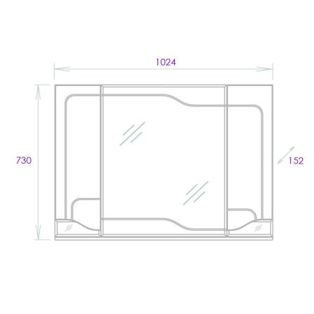 Шкаф-зеркало Onika Веронэлла 105 белый
