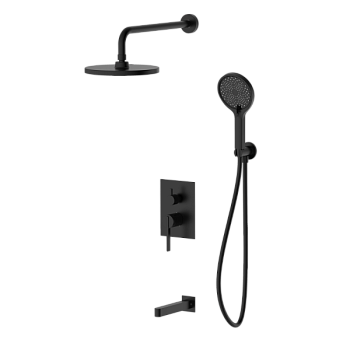 Душевая система для ванны и душа DQ Bonn встраиваемая с изливом черный (DA1705605)