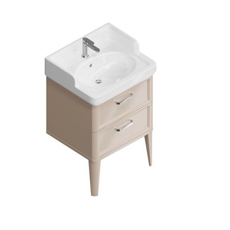 Kerama Marazzi Тумба POMPEI напольная с 2 ящиками 60, камео бежевый глянцевый, артикул PO.N.60.2\CAM