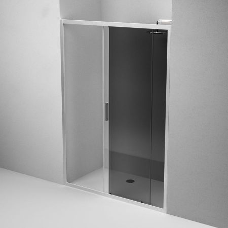 W90G-140-1-195MG Gem Solo Дверь душевая 140х195, стекло тонированное, профиль матовый хром W90G-140-1-195MG Gem Solo Дверь душевая 140х195, стекло тонированное, профиль матовый хром